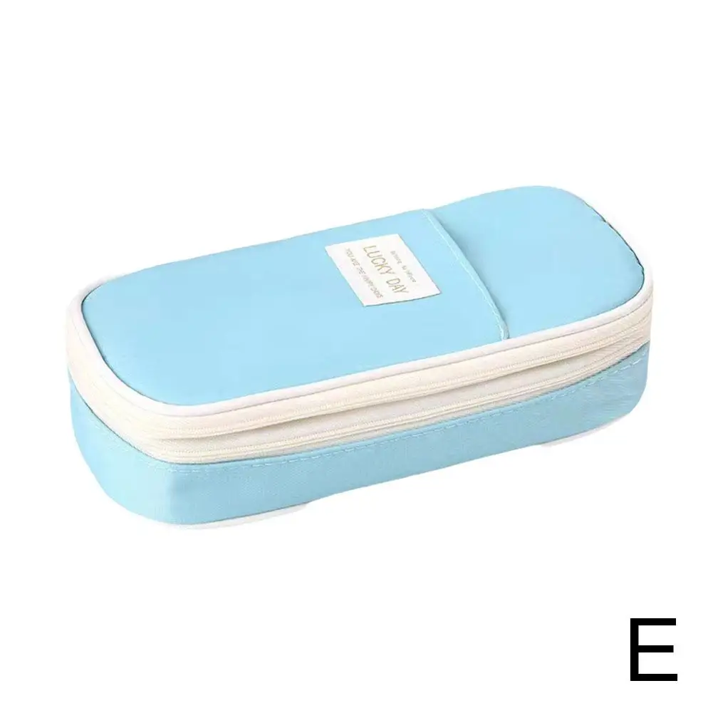 Estuches de lápices de gran capacidad para estudiantes, bolsa de lápices, caja de soporte para niñas y niños, organizador de papelería de oficina, suministros escolares D0Q4