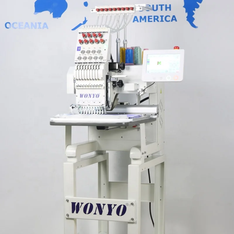 Online After-sales Service Support 16 Languages Single Head15 Needle Embroidery Machine  for Tshirt/shoes/flat Embroidery