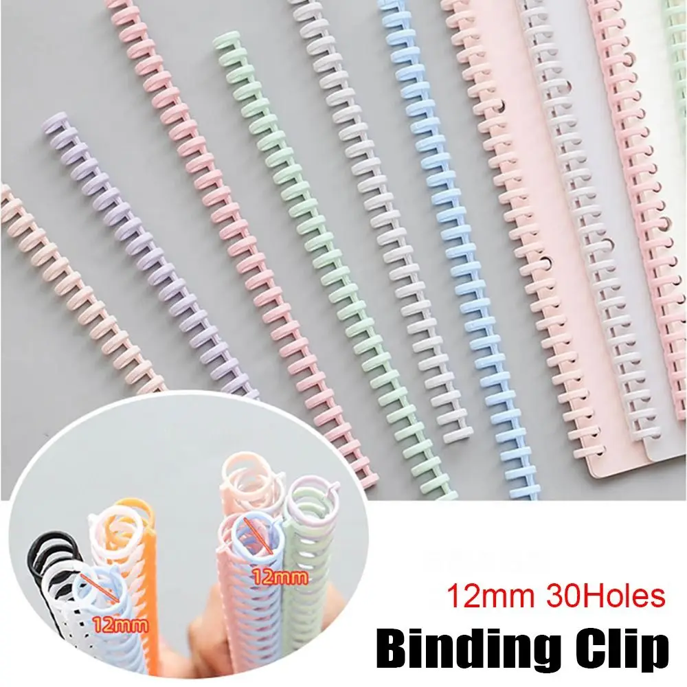 

10pcs Binding Strip Notebook Binding Clip 12mm 30 Hole A4 A5 B5 Loose-leaf Ring Binder Buckle Plastic Book Circles