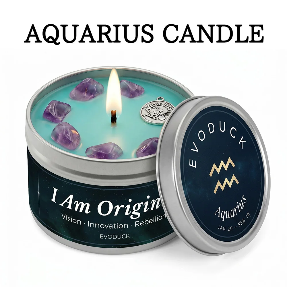 Bougie parfumée Capricorne, Oud Tabac, Bougie d'aromathérapie Constellation en boîte, Décoration par