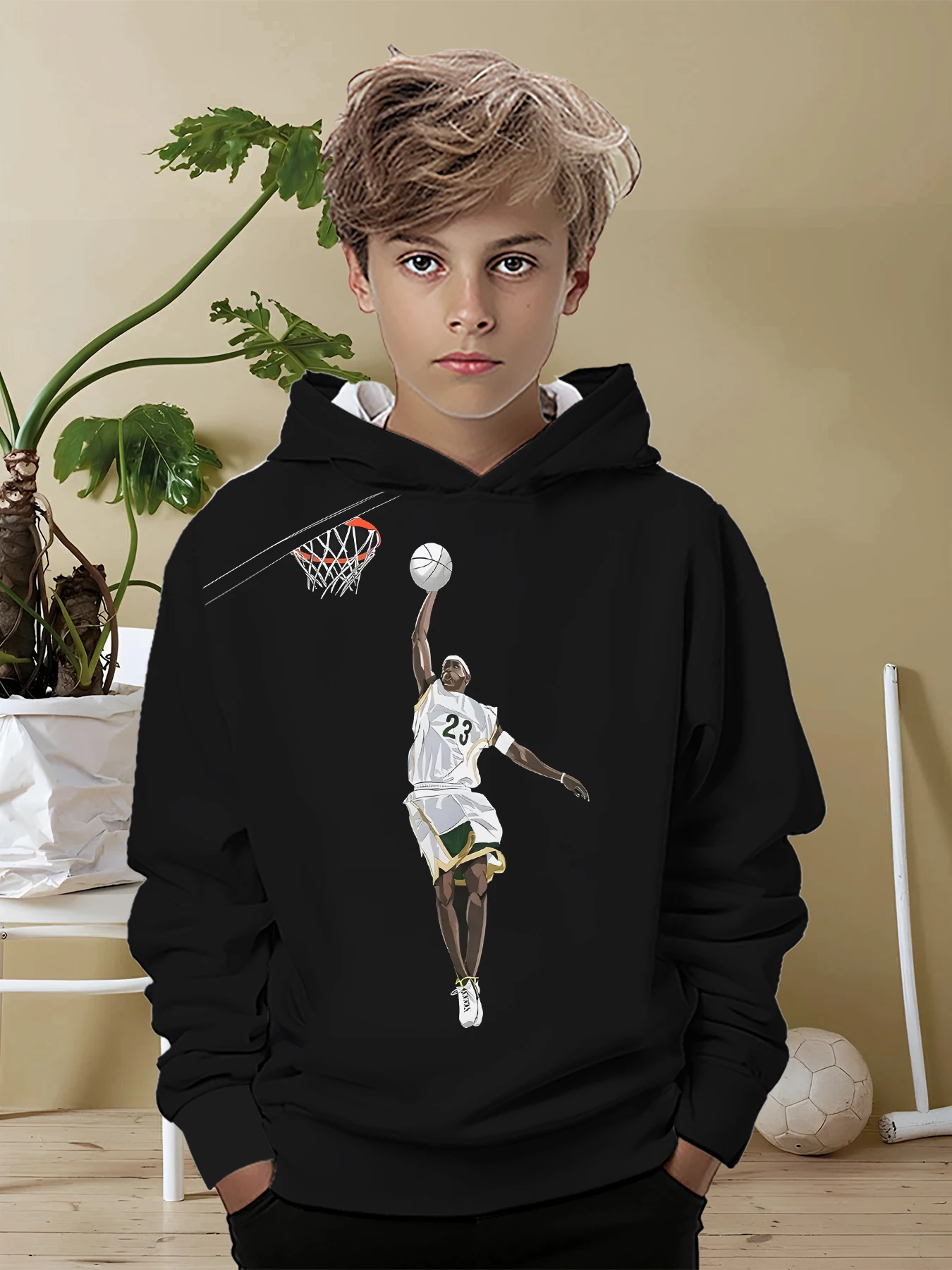 NBA Boys Kids Clothes Girl Cartoon Children's Fashion Sweatshirts for Kids Autumn Children's Clothing Girls Clothes 2 to 8 Years