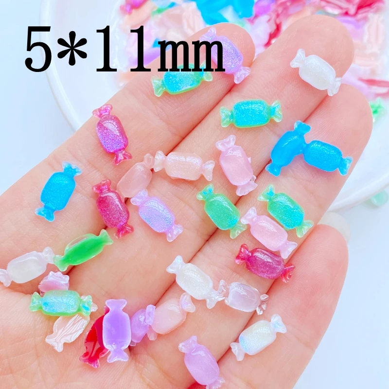 100Pcs/Bag Cute Mini Color candy Series Decoration DIY Nail Crafts Accessories Charm Nail Art Jewelry