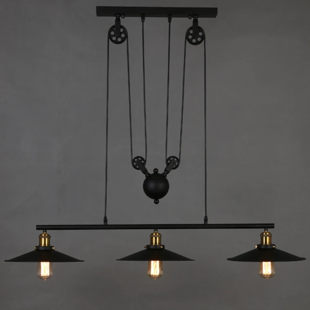 American Vintage Pulley Pendant Lights Lightings Lampada Led Lamp Loft Industrial Luminaria Lustre  Lamps for Bar