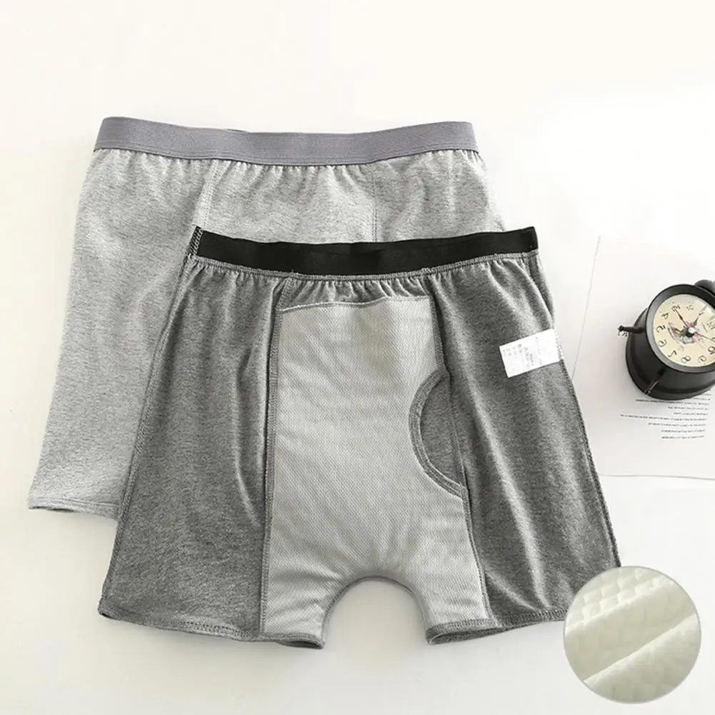 

Men Anti-Leakage Underwear Long Boxer Elderly Bedridden Patients Boxer Briefs Urine-Proof Pads Boxer Underwear Male Daily Wear