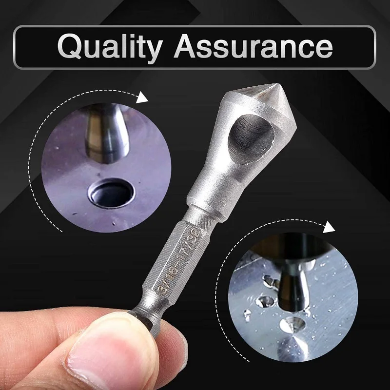 3PCS Deburring Drill Bits  90 Degrees Countersink Bit Tapper Hole Cutter Wood Soft Metal Plastic Chamfer Tools Hand Tools