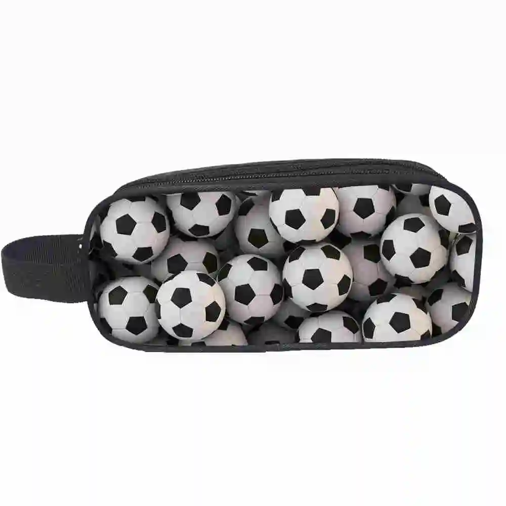 Soccerly-estuches de cosméticos con estampado de huellas de pies, bolsa de lápices para niños, bolsas escolares, caja de lápices para niños,