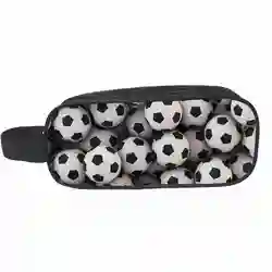 Soccerly-estuches de cosméticos con estampado de huellas de pies, bolsa de lápices para niños, bolsas escolares, caja de lápices para niños, suministros escolares de papelería