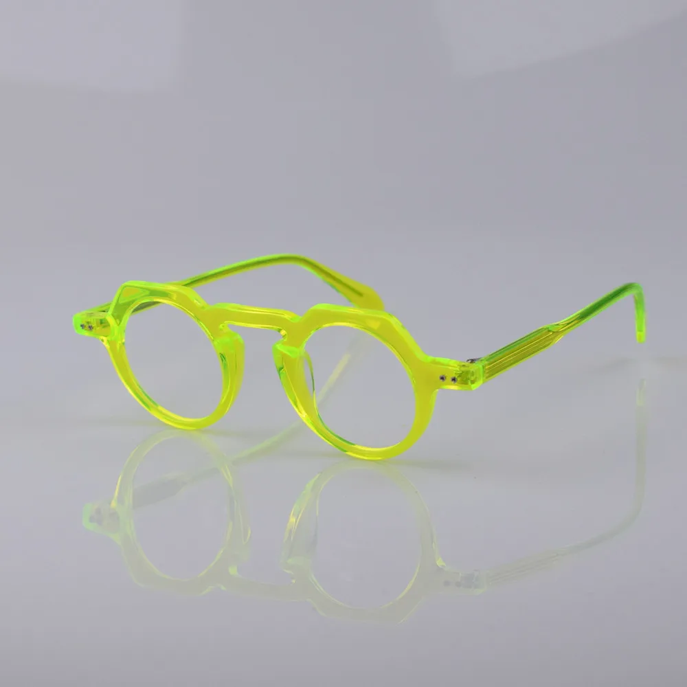 Grass Green New Designer Eyewear Acetate Eyeglass Frame Men Women Myopia Prescription Glasses Handmade Vintage