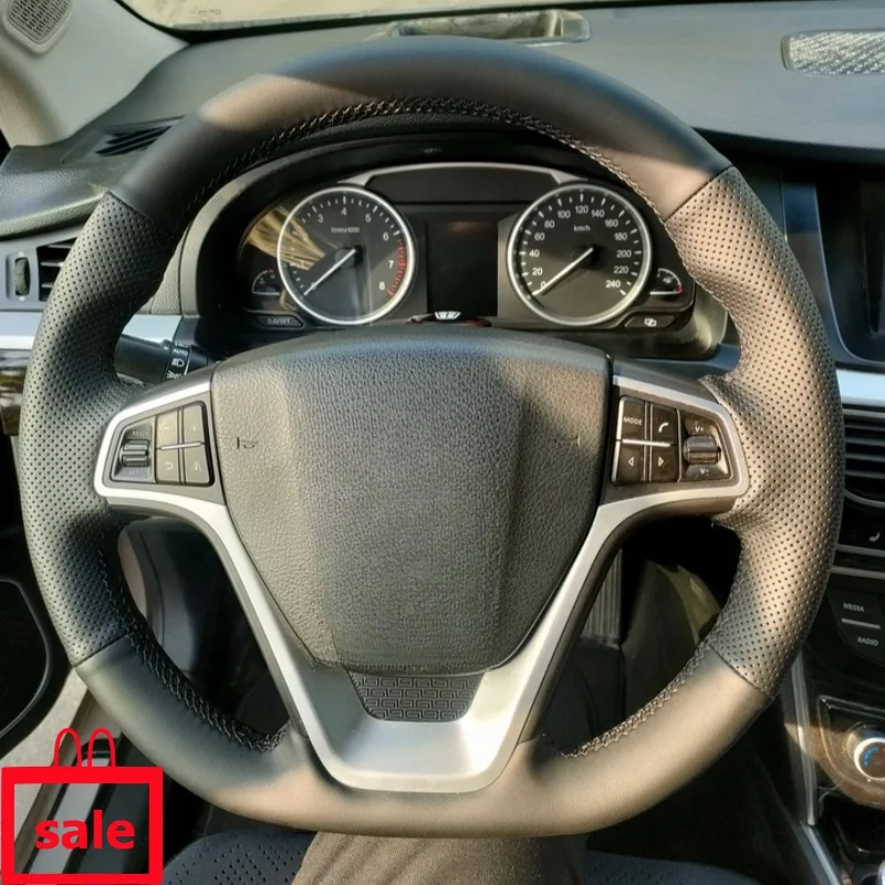 

Customizable Handmade Anti-slip Breathable Wear-resistant Genuine Leather Steering Wheel Cover For Geely Emgrand GS GL X3 X6