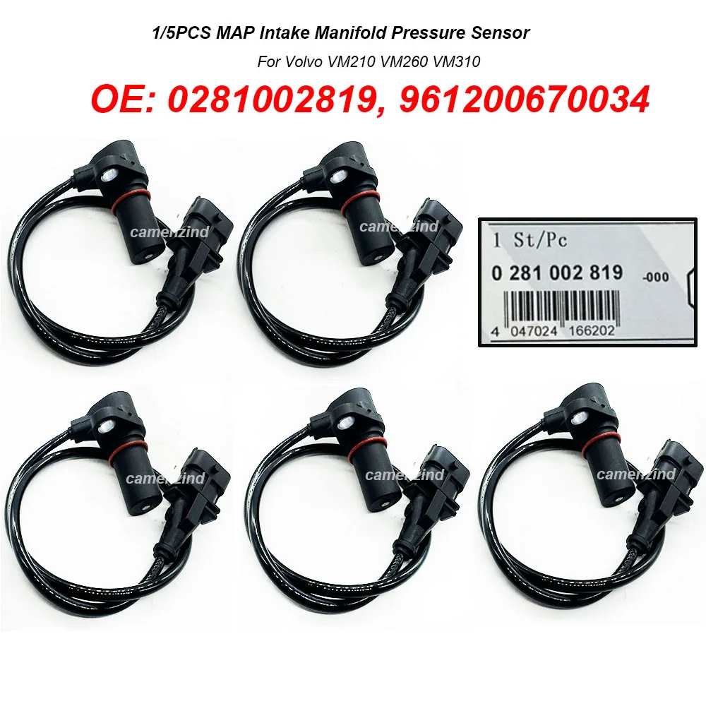 Sensor de Pulso do Virabrequim 0281002819 (1/5 Peças) - Sensor de Posição do Virabrequim para Volvo VM210 VM260 VM310 61200670034 281002819