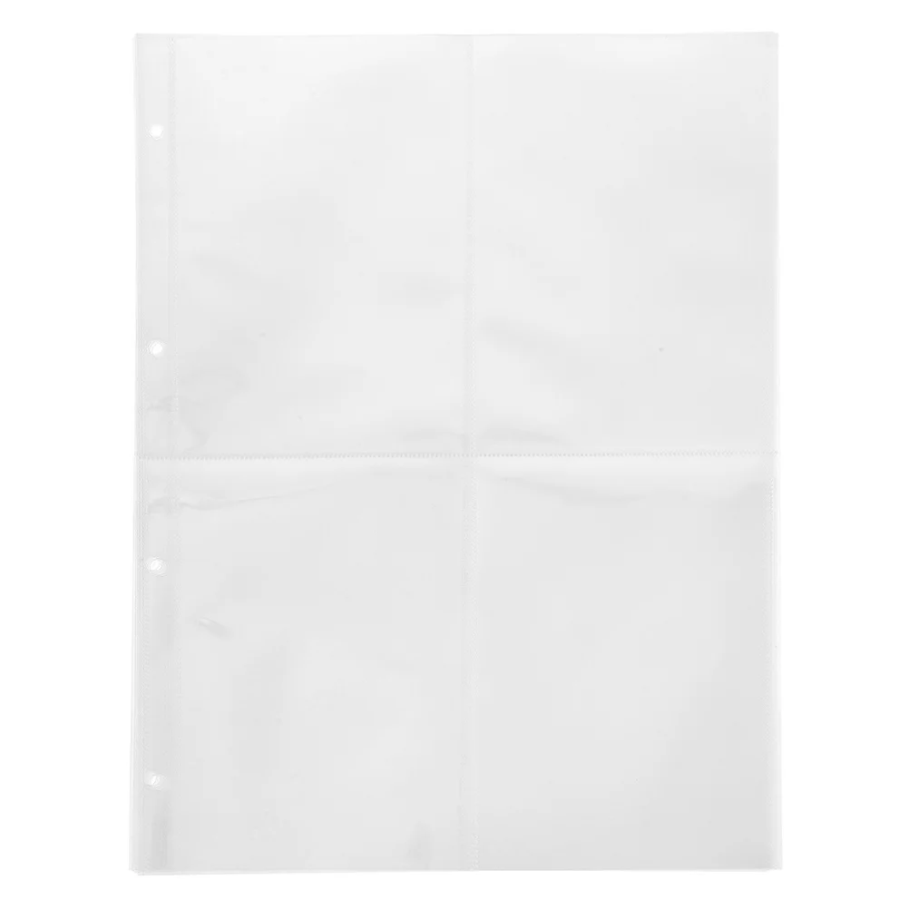 20 Sheets A4 Loose-Leaf Photo Album Clear Sleeves for Wedding Graduation Baby Photos Transparent Photo Pages Postcard Sleeves