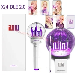 Nowa Kpop Gidle Lightstick Ver.2 Korea (G)I-DLE pomadka rozjaśniająca wersja 2 1 zamkowa lampa koncertowa lampa błyskowa z karty fotograficzne prezentem