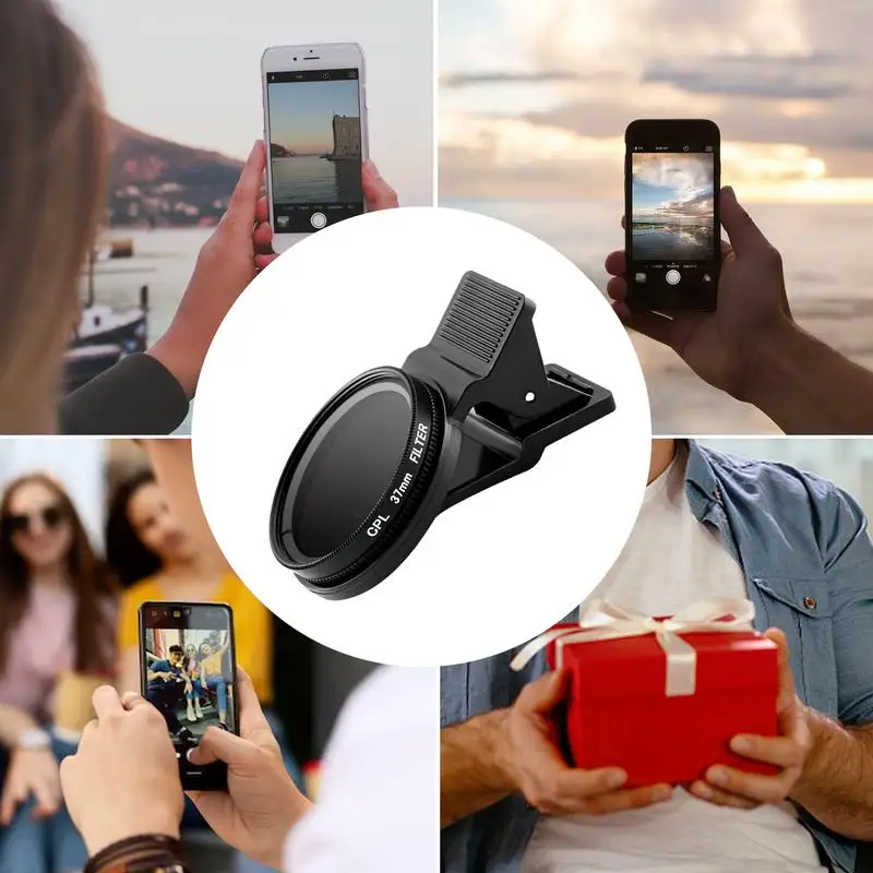 強化フィルター付きユニバーサルソーラー充電ケース、iPhoneスマートフォン用カメラレンズ