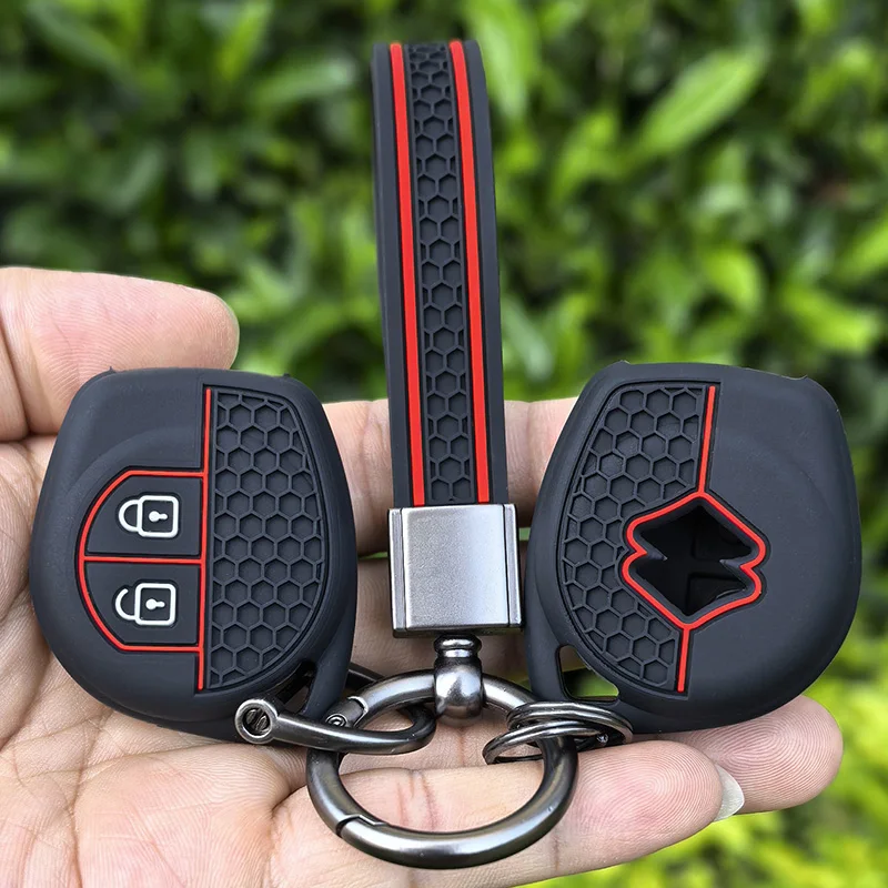 Funda de silicona para llave de coche con 2 botones, funda decorativa para Suzuki Swift Ignis Vitara Liana Ciaz Baleno