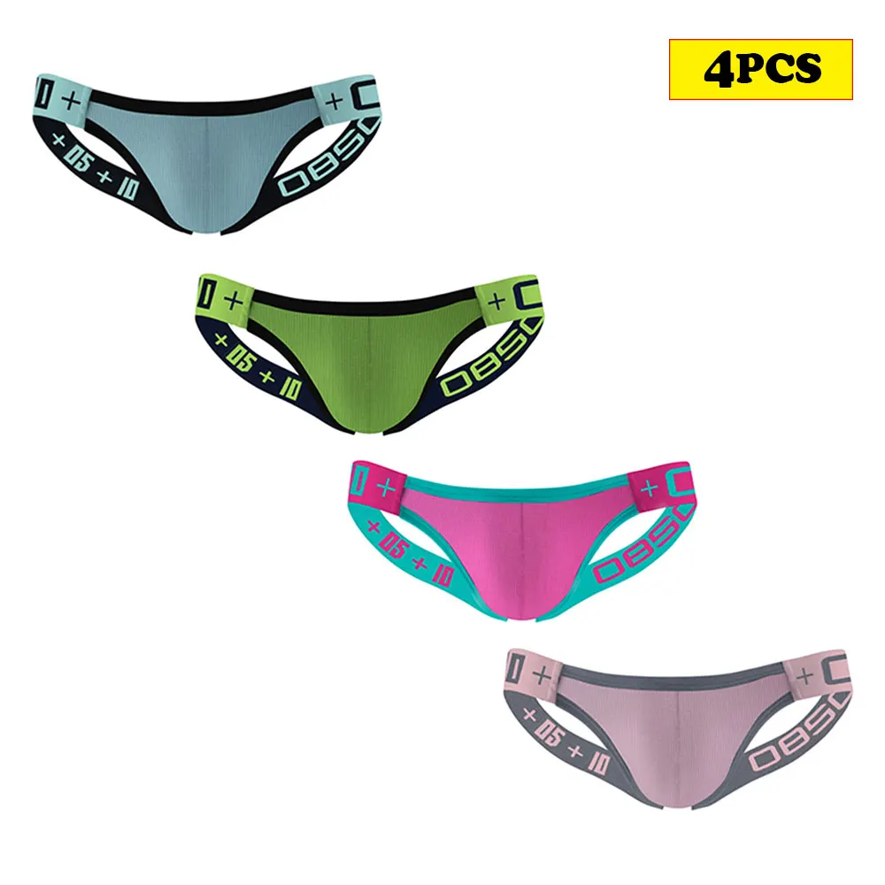 

4PCS/Set Mens Underwear Sexy Gay Lingerie Man Mesh Slip Bikini Jockstrap Briefs Men Tanga Shorts Underpants Men Tanga Briefs