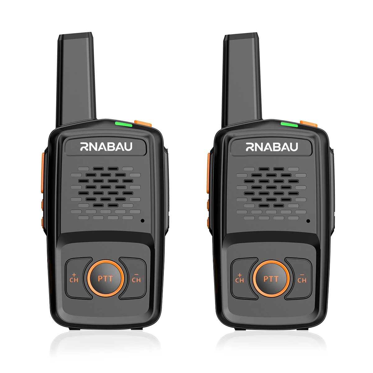 Rnabau MT-N1 Mini Walkie Talkie - 16 Canales UHF 400-470MHz, Carga USB, Radio Bidireccional Compatible con Baofeng
