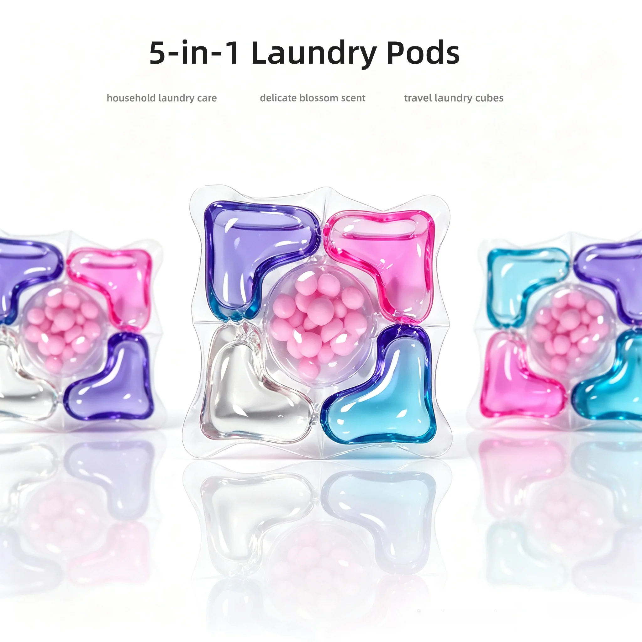5-in-1 Multi-effect Laundry Pods, 180g/360g Concentrated All-in-One Laundry Capsules, One Cube, Full Care for Your Clothes