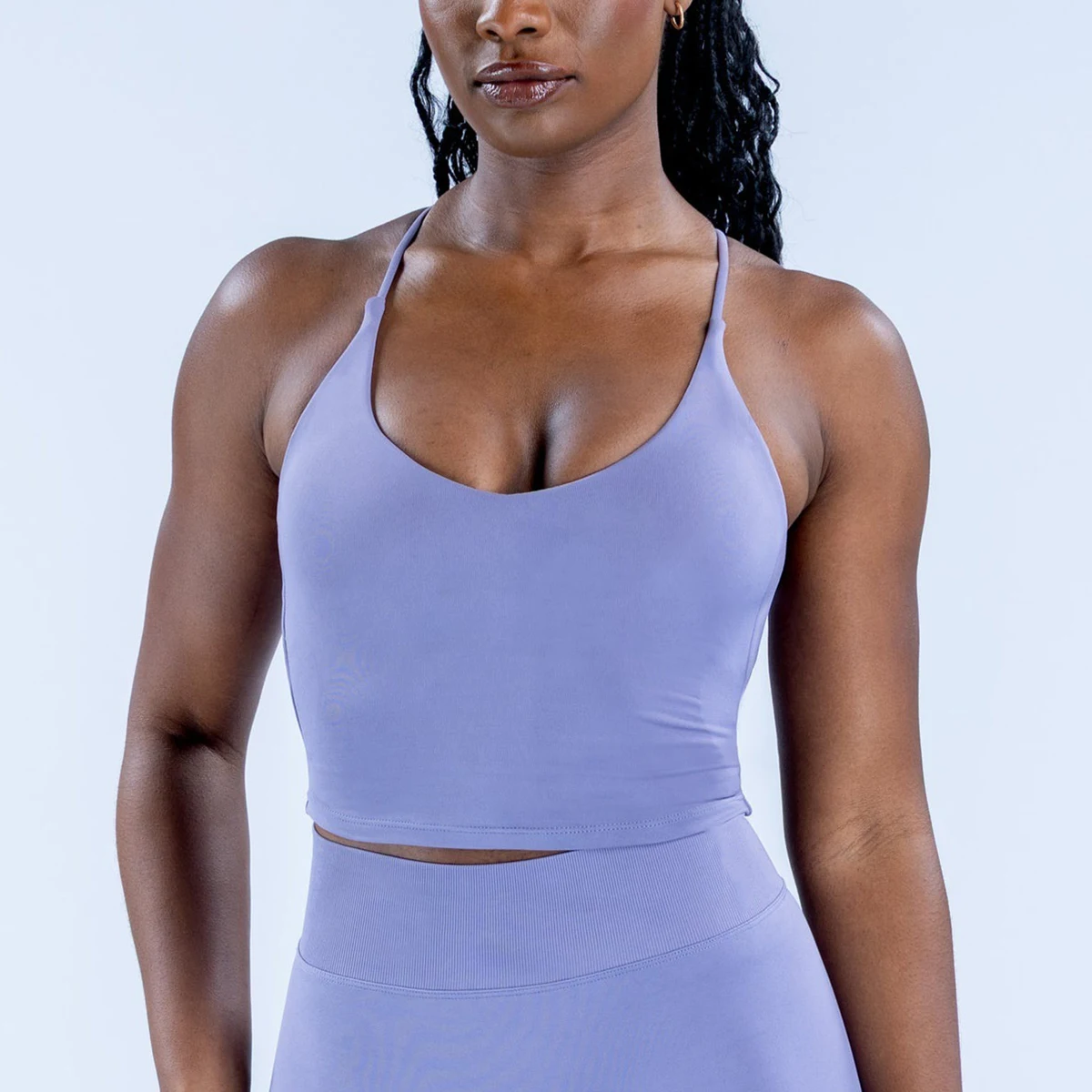 Dynamic Strappy Gym Top High Support Yoga Wear Push-up Fitness Tank Top Back Cross Workout Pilates Yoga Vest Running Sports Bra