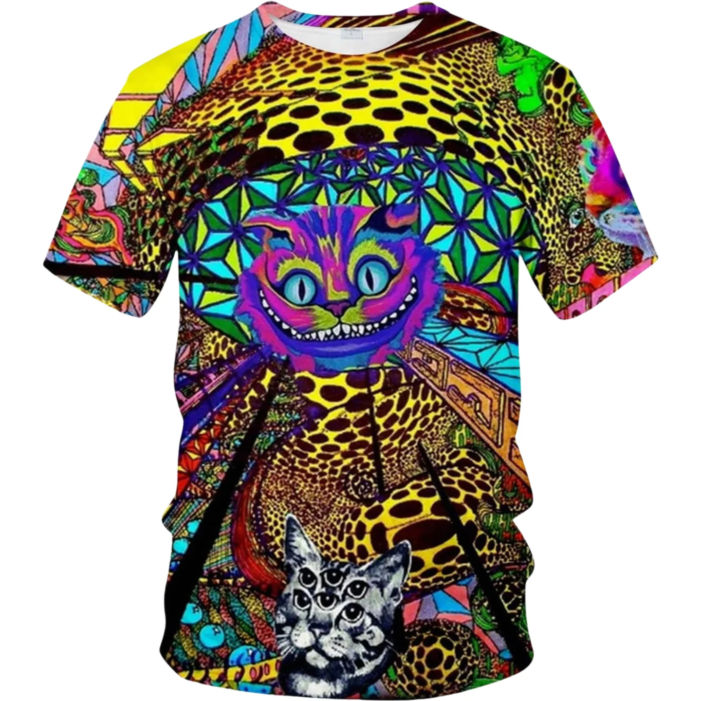 Camisetas para hombre, novedad en 3d, camiseta gráfica Trippy, camisetas divertidas de gato psicodélico, camisetas de Dragon Ball Z, camisetas para hombres, camisetas 100-6XL