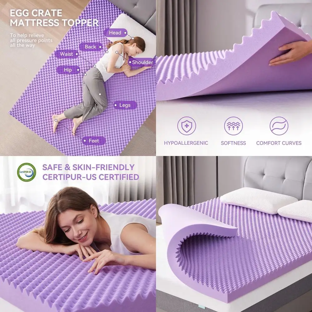 

3-дюймовый полноразмерный наматрасник из пены с эффектом памяти — мягкий коврик для облегчения боли в спине, сертифицированный CertiPUR-США