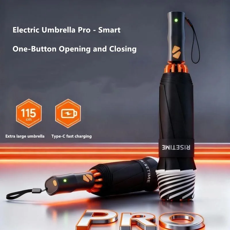 New Smart Electric Umbrella Pro Fully Automatic One-Button Closure Dual-Use Sun and Rain Sunscreen Adult and Business Umbrella
