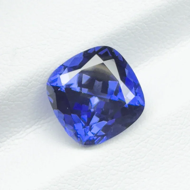 

L-Lab Grown Sapphire Square Cushion Royal Blue 10x14mm 6.1-6.25ct VVS1 Gemstone for Diy Jewelry Making Gift with Certifica