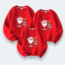 Christmas Family Sweater with Deer Jersey De Navidad Para To Da La Familia Mother and Daughter Matching Outfits Family Clothing