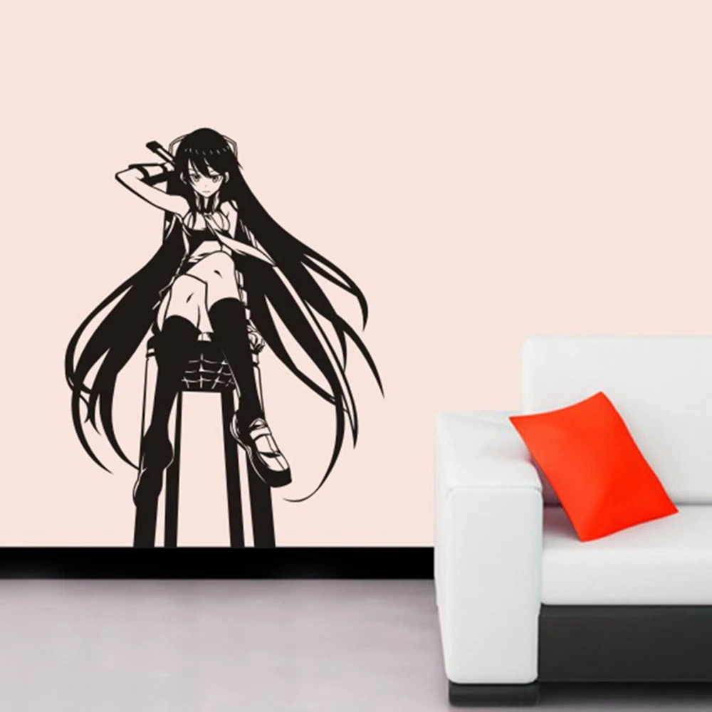 Akame ga KILL! Наклейка на стену, виниловый стеклянный декор, украшение для дома, аниме автомобиль
