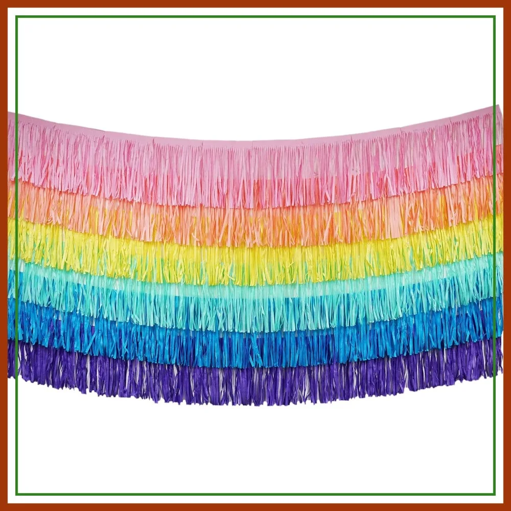 

Tissue Paper Fringe Tassel Party Garland - Perfect Backdrop for All Events & Occasions (6-Count)