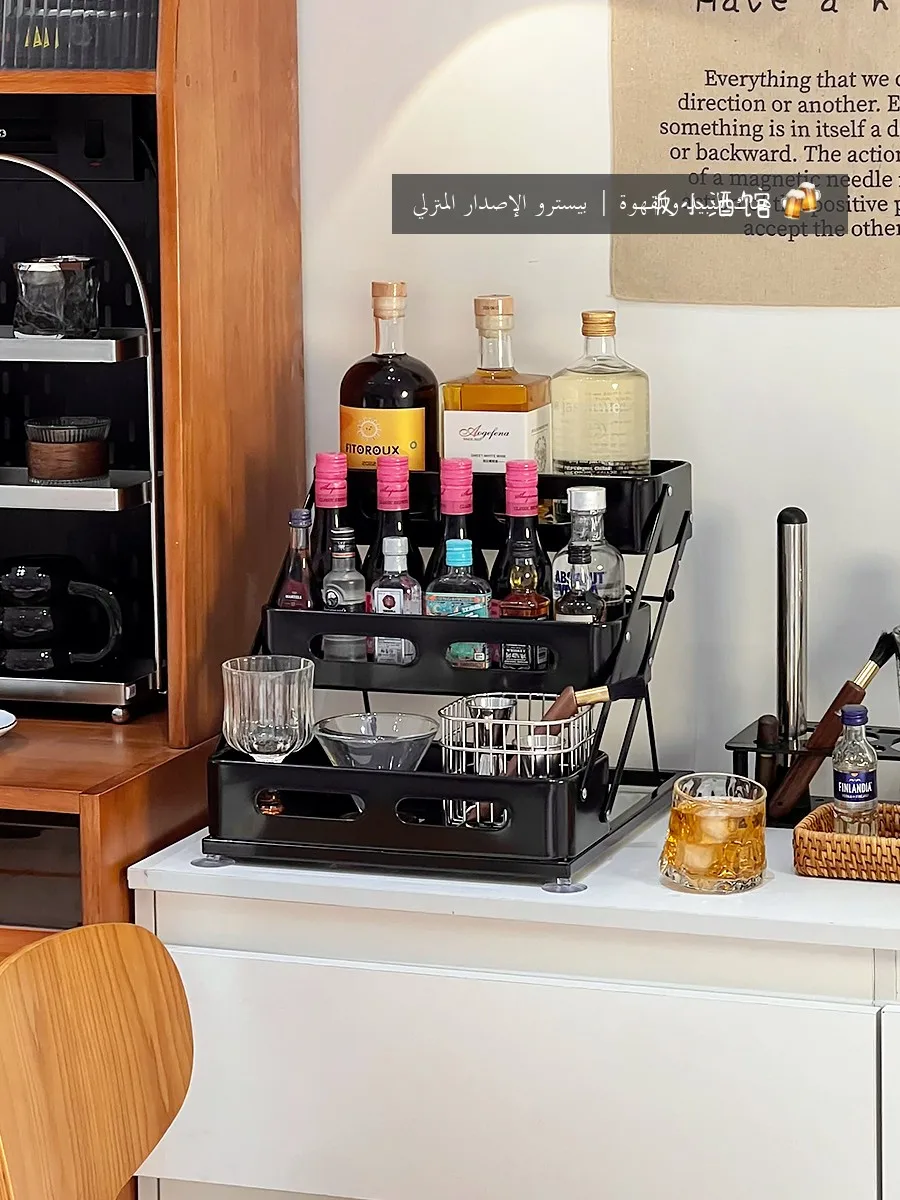 

Настольный винный шкаф для домашнего бара, компактный столик для коктейлей, для хранения пива и красного вина, с держателем для бокалов