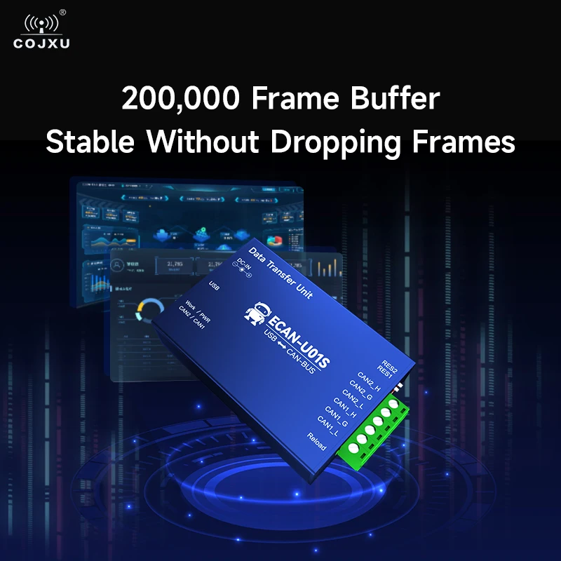 Lilto Convertisseur USB Analyseur de bus Débogueur CAN2.0 Lilrer US Bidirectionnel 2 voies Transcsec COJXU ECAN-U01S Citations portables