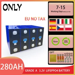 LiFePO4 Bateria, EVE-280Ah, 3.2V, Bateria Recarregável Prismática, para Armazenamento de Energia Solar, 12V, 24V, 48V Pack, para