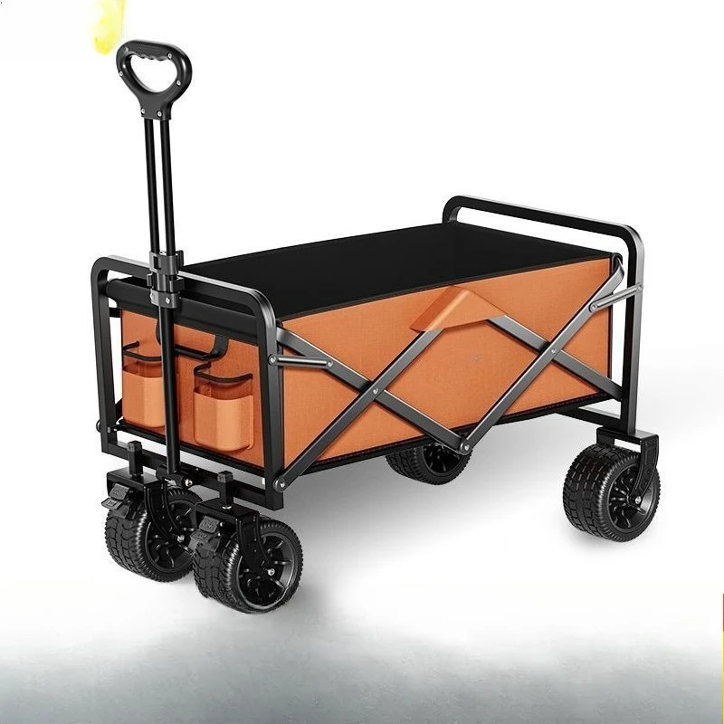 

Camper outdoor foldable cart oversized camp car picnic truck trailer camping hand-pull rod stall trolley