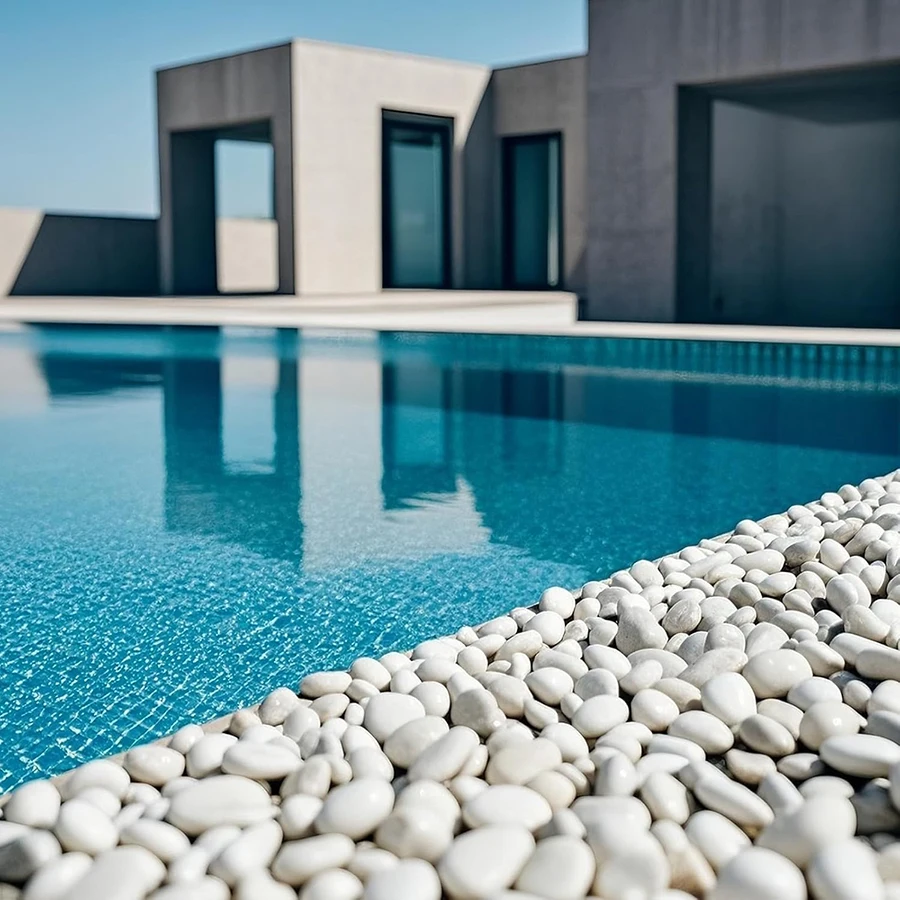 300-800g White High Polished Natural Pebbles 2-3cm Courtyard Landscape Decoration Rocks Peddles Horticultural Decorative Stones