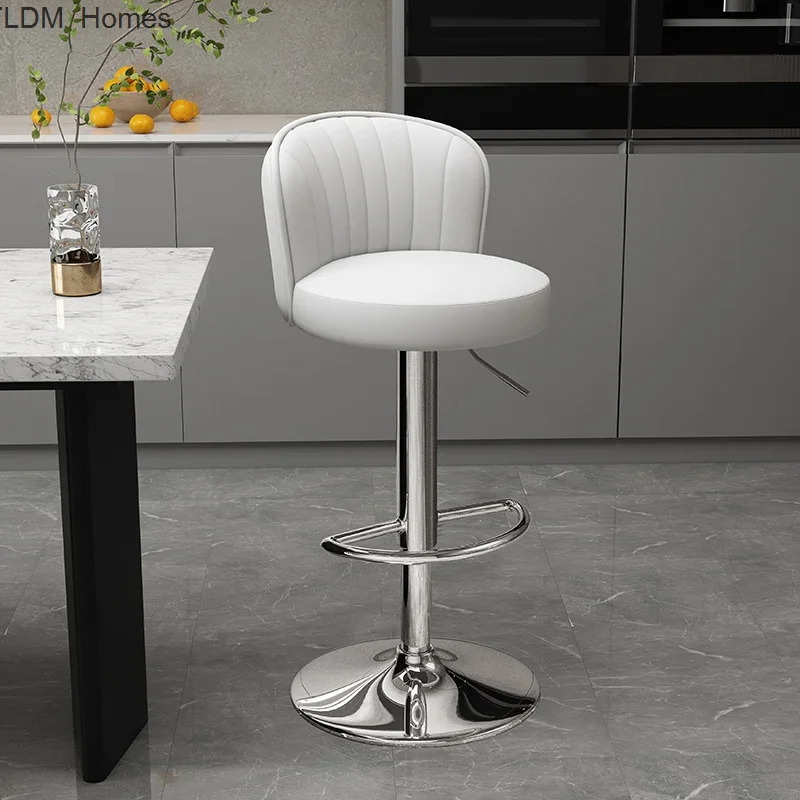 

Home bar chair lift swivel high stool kitchen Leather bar stool counter work stool luxury cafe soft chair kitchen furniture