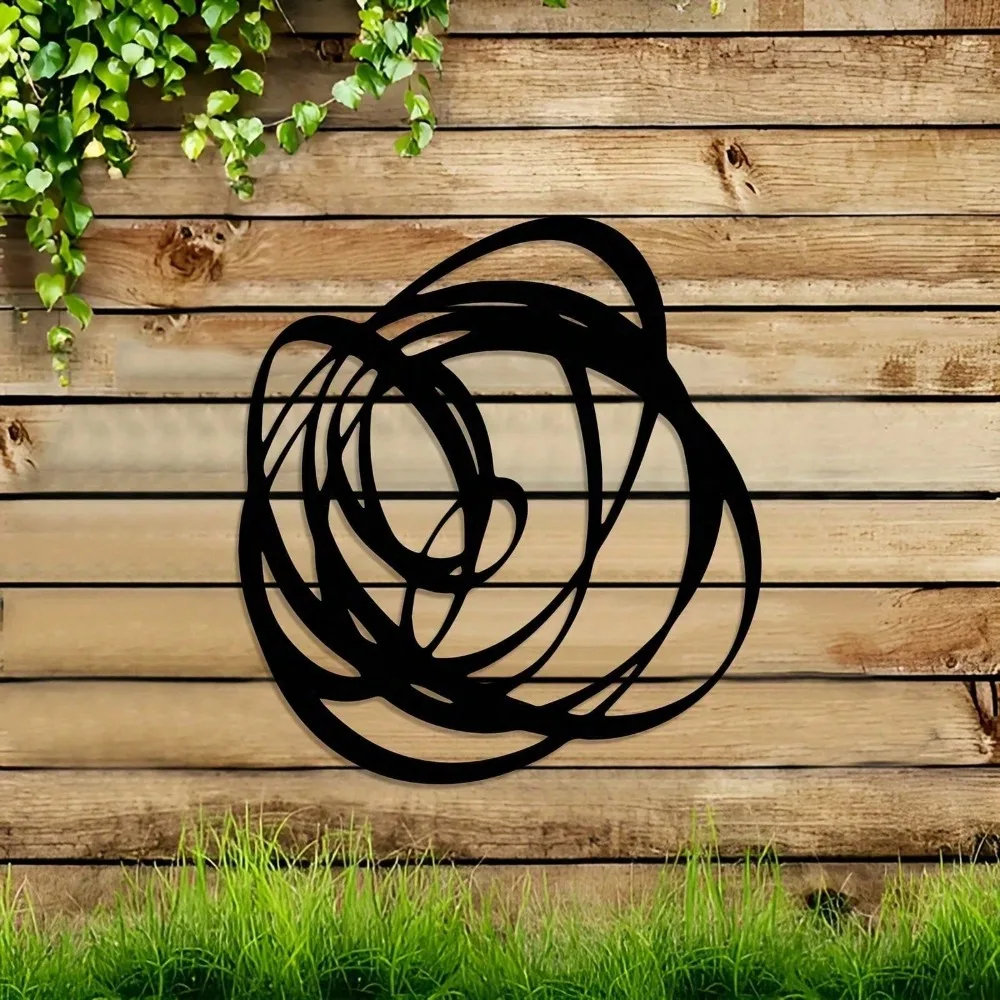Syyke Modern Metal Wall Sculpture Large Circular Iron Art for Living Room Patio Indoor Outdoor Decor