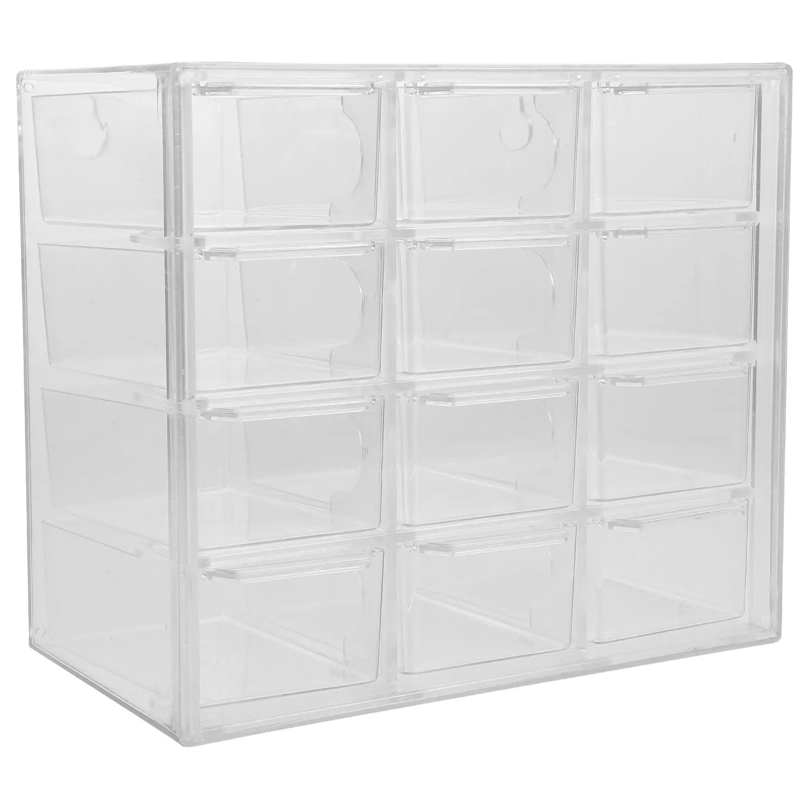 Dustproof Storage Box 12 Grids Transparent Desktop Drawer Case for Jewelry Plastic Organizer Stationery Container