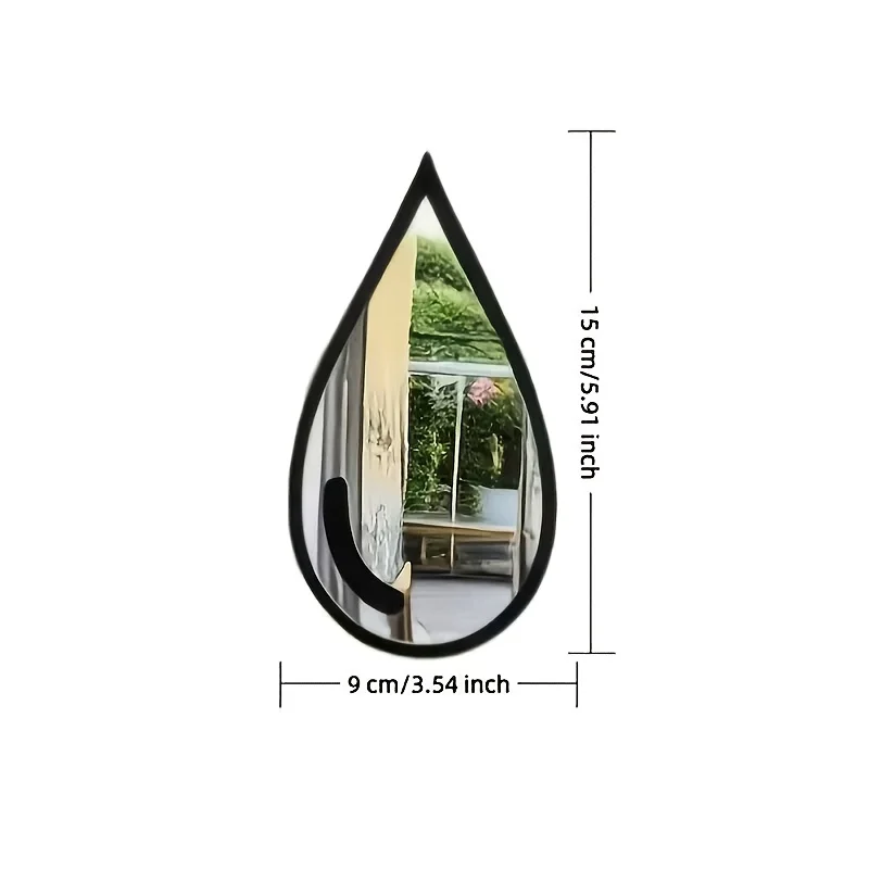 3/6pcs Set of Teardrop-Shaped Mirror Wall Stickers, Self-Adhesive Double-Layer Acrylic Mirror Decals, for Office, Bathroom