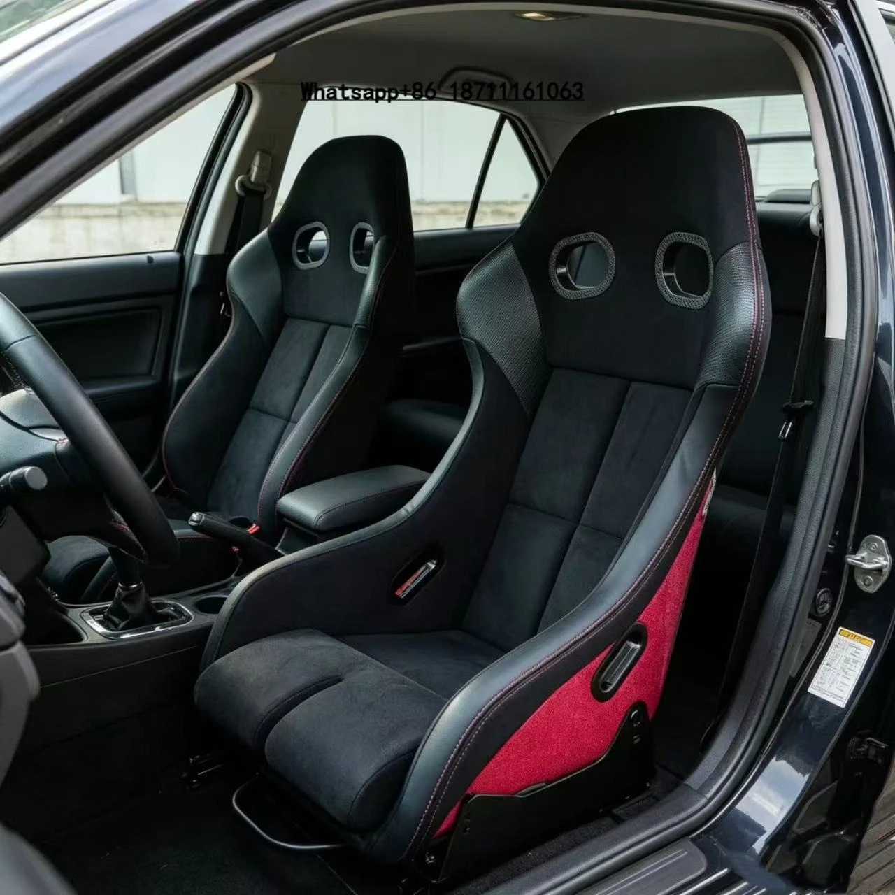 For Recaro Car Racing Seats Tan Leather Black Accent Full Set Ergonomic Design Comfort Support Interior Upgrade Performance