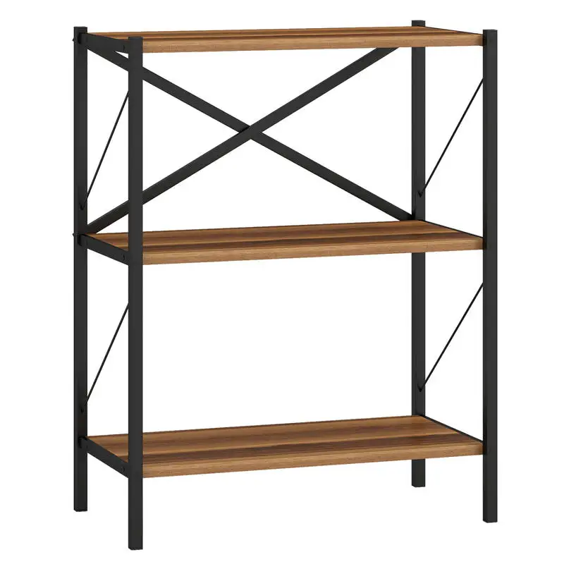 

3-Tier Bookshelf with Heavy-Duty Metal Frame