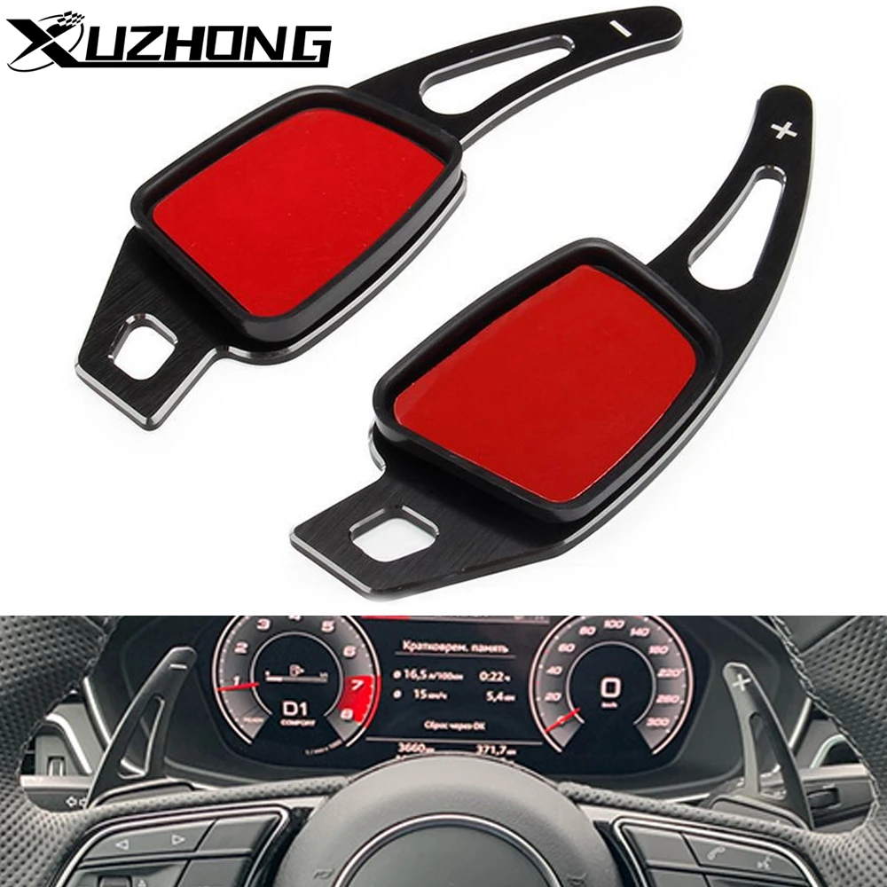 2Pcs Car Steering Wheel Shift Paddle Extension Shifter Stickers For AUDI A3 S3 A4 S4 A5 S5 Q2 Q5 Q7 TT Car Accessories