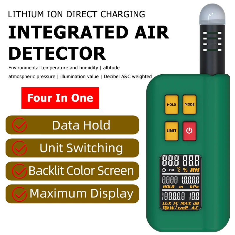 GX1 6 v 1 integrovaný okolí detektor lux hluk měřič vlhkoměr teploměr barometric měrný tlak hodnota výška lastura