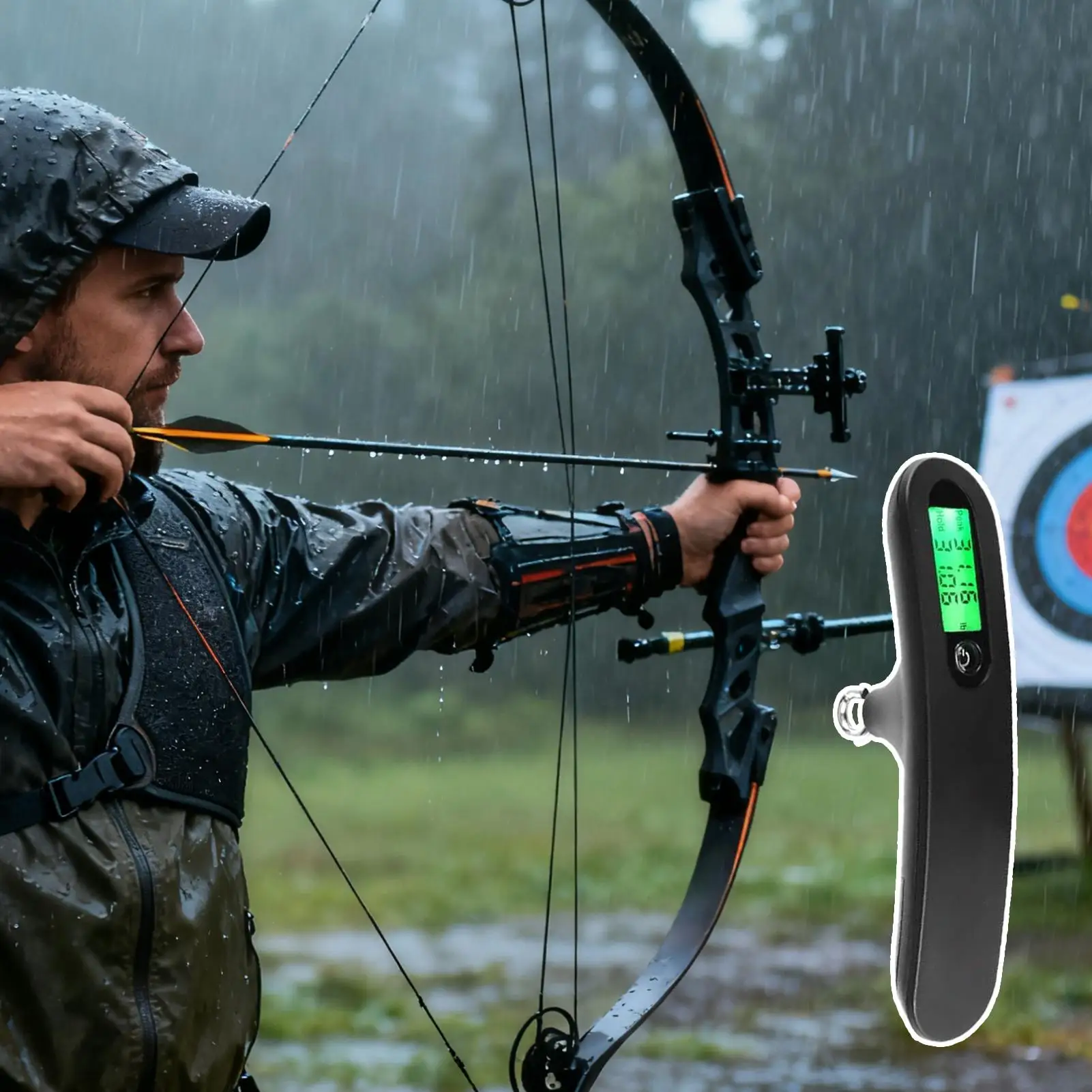 القوس مقياس الجنيه الرقمي رطل/ز قياس شاشة LED 110 رطل القوس مقياس الوزن لمجمع الصيد مجوهرات السفر الأمتعة #2