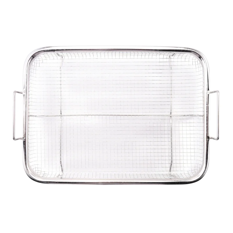 A94E- سلة مقلاة هوائية للفرن، صينية هش من الفولاذ المقاوم للصدأ ومجموعة مقلاة مكونة من قطعتين، مقلاة خبز مثالية للشواية