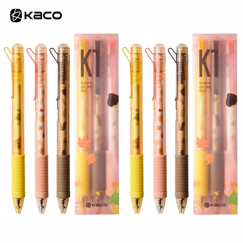 

Выдвижная гелевая ручка KACO K1, быстросохнущие черные чернила с двумя шариковыми наконечниками 0,5 мм, уникальный зажим для ветвей дерева, для учебы и работы, эстетические канцелярские принадлежности
