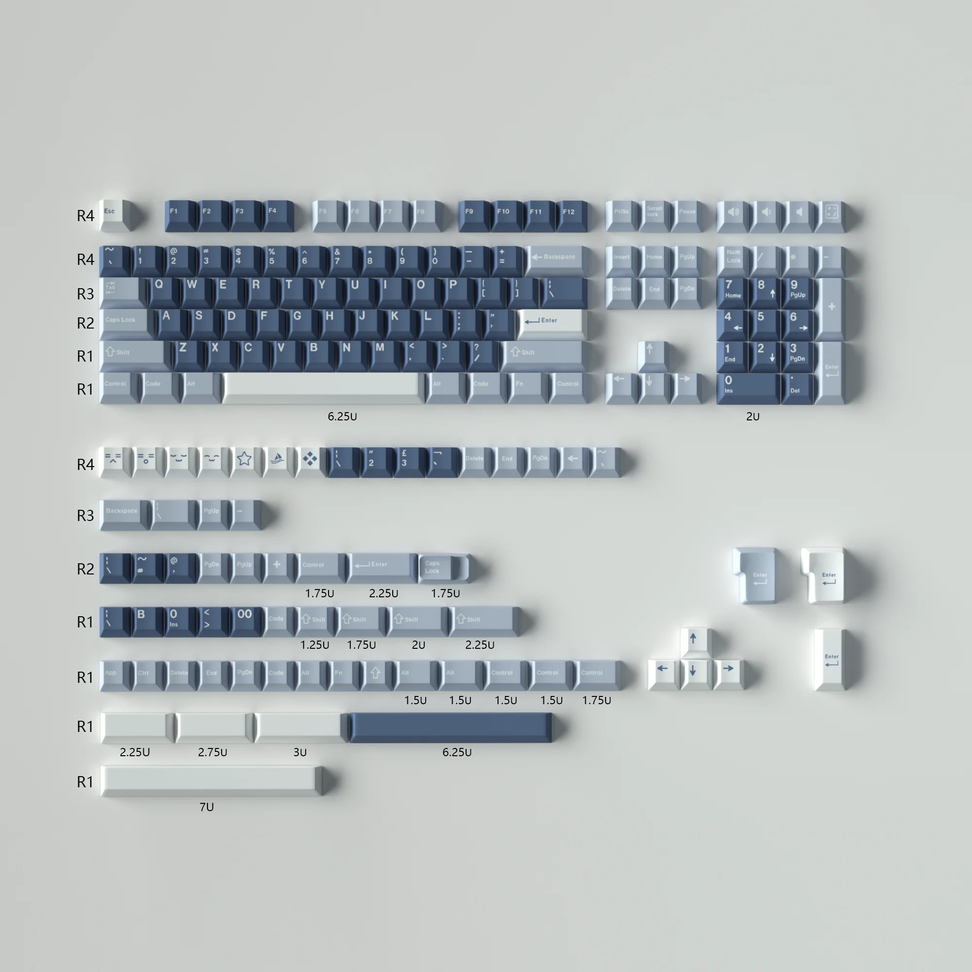 Jeu de touches pour clavier mécanique, platine MG YU, sans profil, ABS, sublimation de colorant