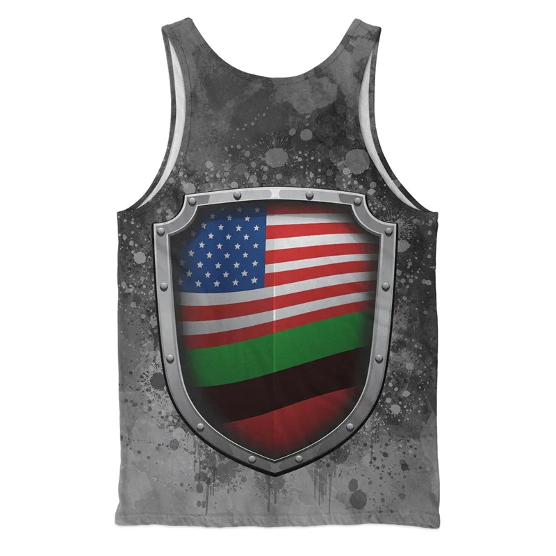 2024 Summer African Girls 3D Print Tank Tops Women Fashion Streetwear Oversized Vest Off Shoulder Sleeveless Woman Camisole