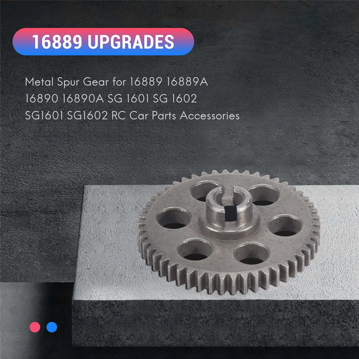 Engranaje recto de Metal para HBX 16889 16889A 16890 16890A SG 1601 SG 1602 SG1601 SG1602 RC accesorios de piezas de coche