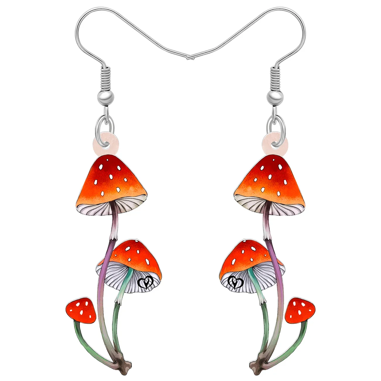WEVENI Acrylic Cute Mushroom Earrings For Women Girls Drop Dangle Plants Jewelry Charms Spring Summer Gifts Accessories