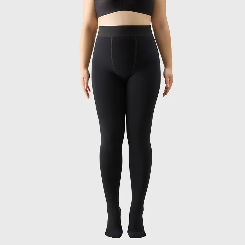 Bla Transparent Skin-Like Thiened Autumn Winter plus Size Leggings Inteated Long Sos High Waist Pants for plus Size W...